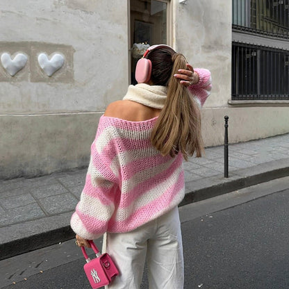 Loose Striped Pullover Sweater