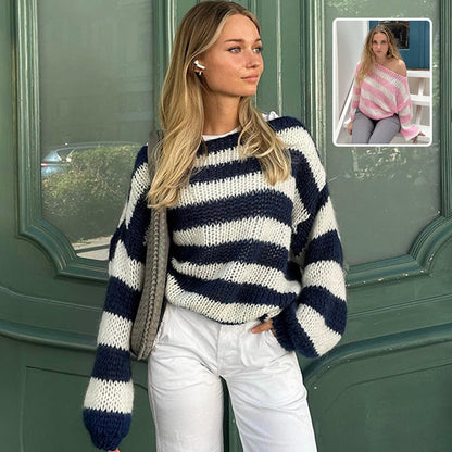 Loose Striped Pullover Sweater